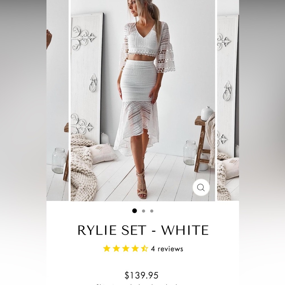 White two piece dress